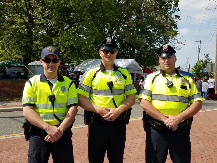Law enforcement officers posing for photo at Harrison Township Day celebration